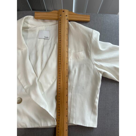 650 $ Fiorla Ivory Silk Linen Cropped blazer Top ,USA ,Womens Size 4-L - Picture 6 of 9